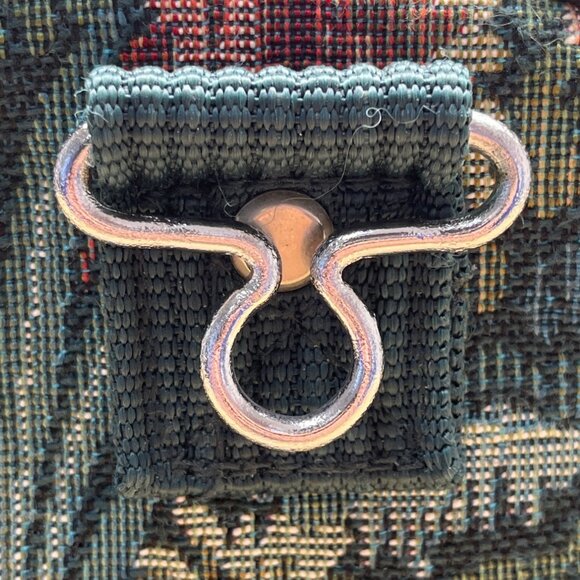 Atlantic Women’s Green Floral Tapestry Zippered Duffel Bag with Leather Handles - Picture 9 of 13